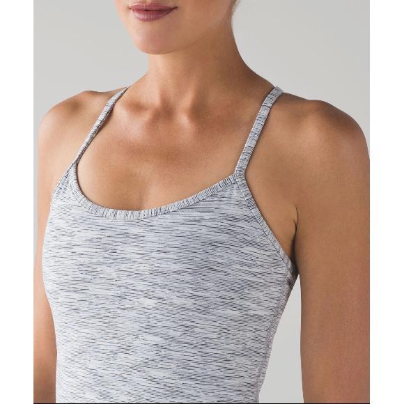 Lululemon Power Y Tank Wee Are From Space Ice Grey Alpine White Size 8 - Picture 5 of 9